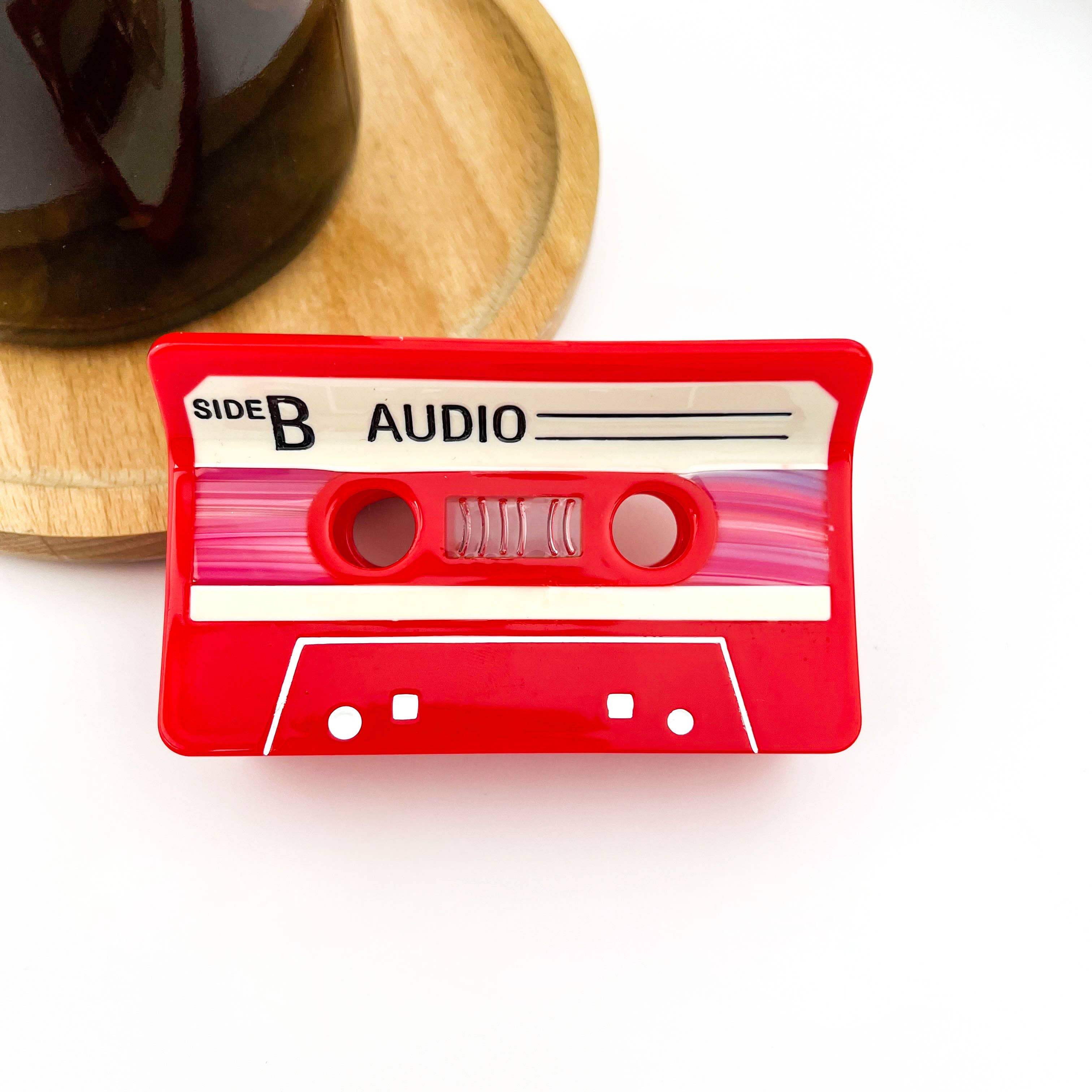 TheDivaSoap - Red Cassette Tape–Inspired Retro Hair Claw Clip