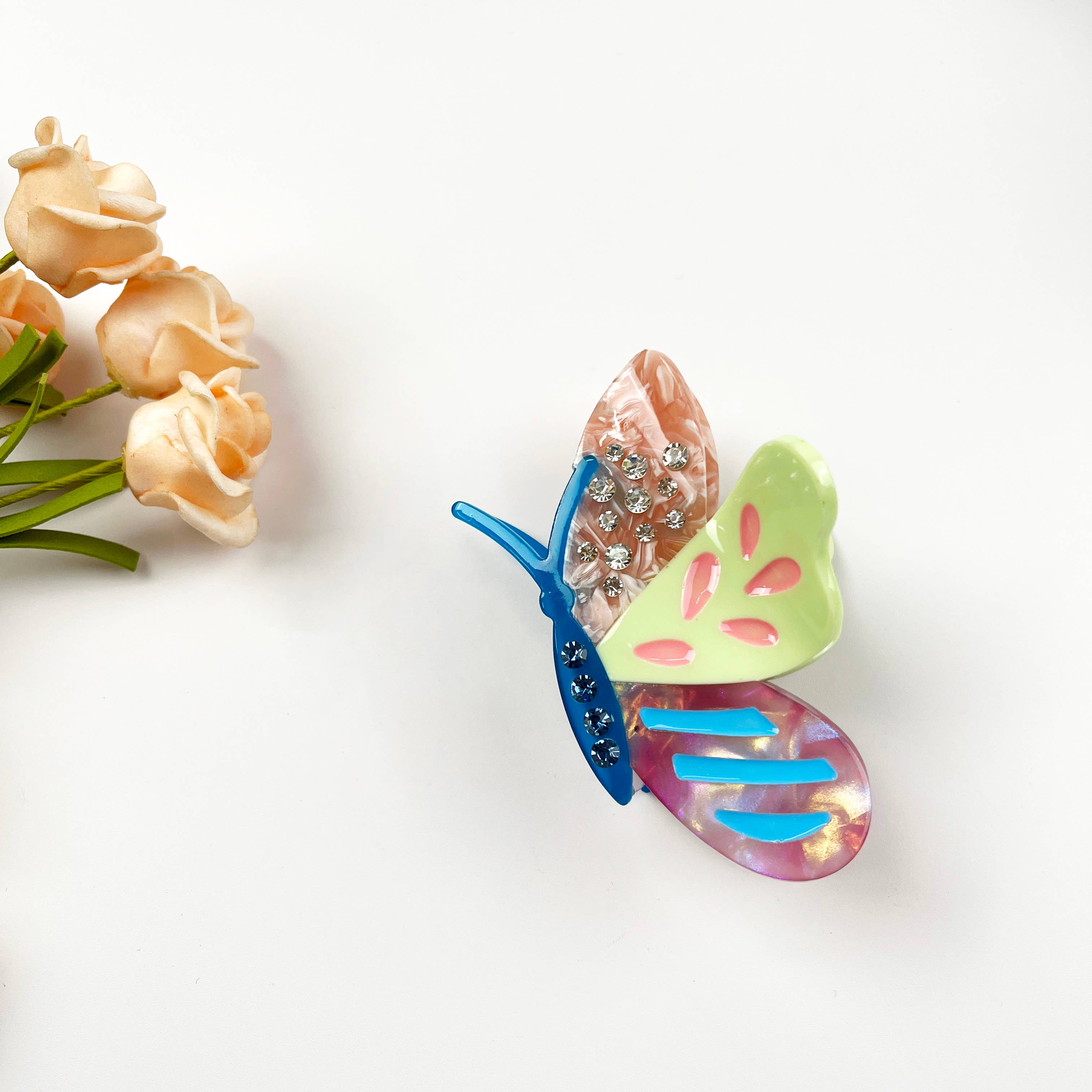 TheDivaSoap - Colorful Cartoon Butterfly Claw Clip Diamond Hair Clips