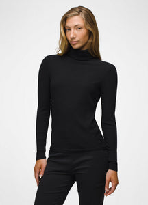 Women's Foundation Rib Turtleneck | Black Heather