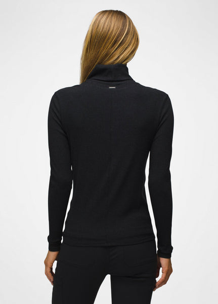 Women's Foundation Rib Turtleneck | Black Heather