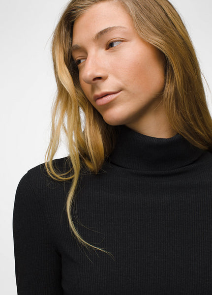 Women's Foundation Rib Turtleneck | Black Heather