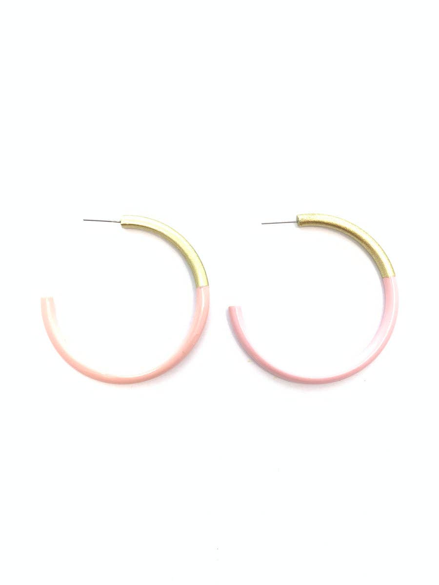 Lg Liz Hoop in Baby Pink