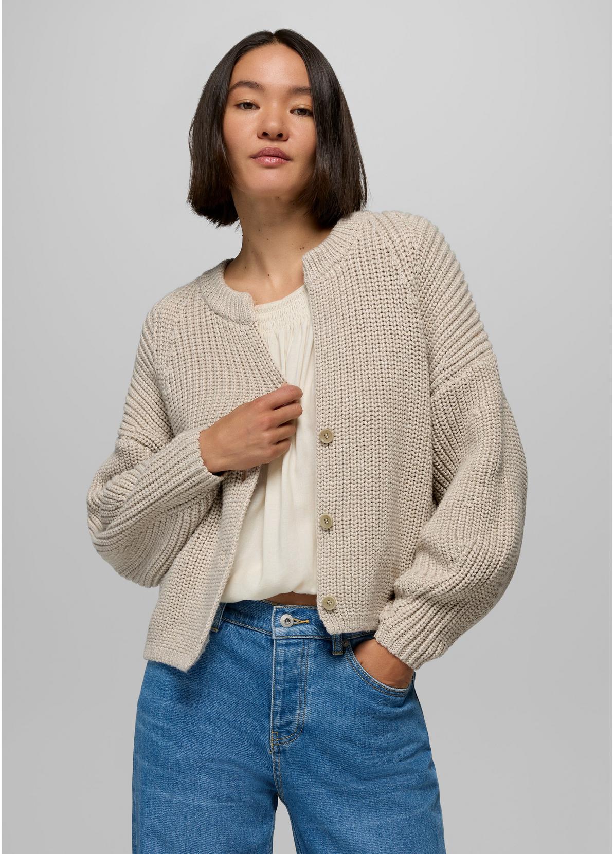 Sunday River Short Cardigan|Almond