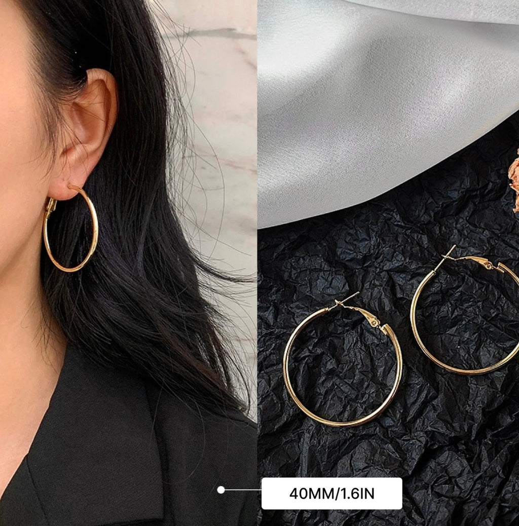 Oversized Hoop Classic Hoop Earrings 