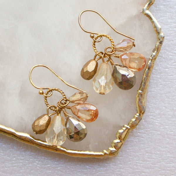 a.v. max - Semi Precious Cluster Earrings: Fog