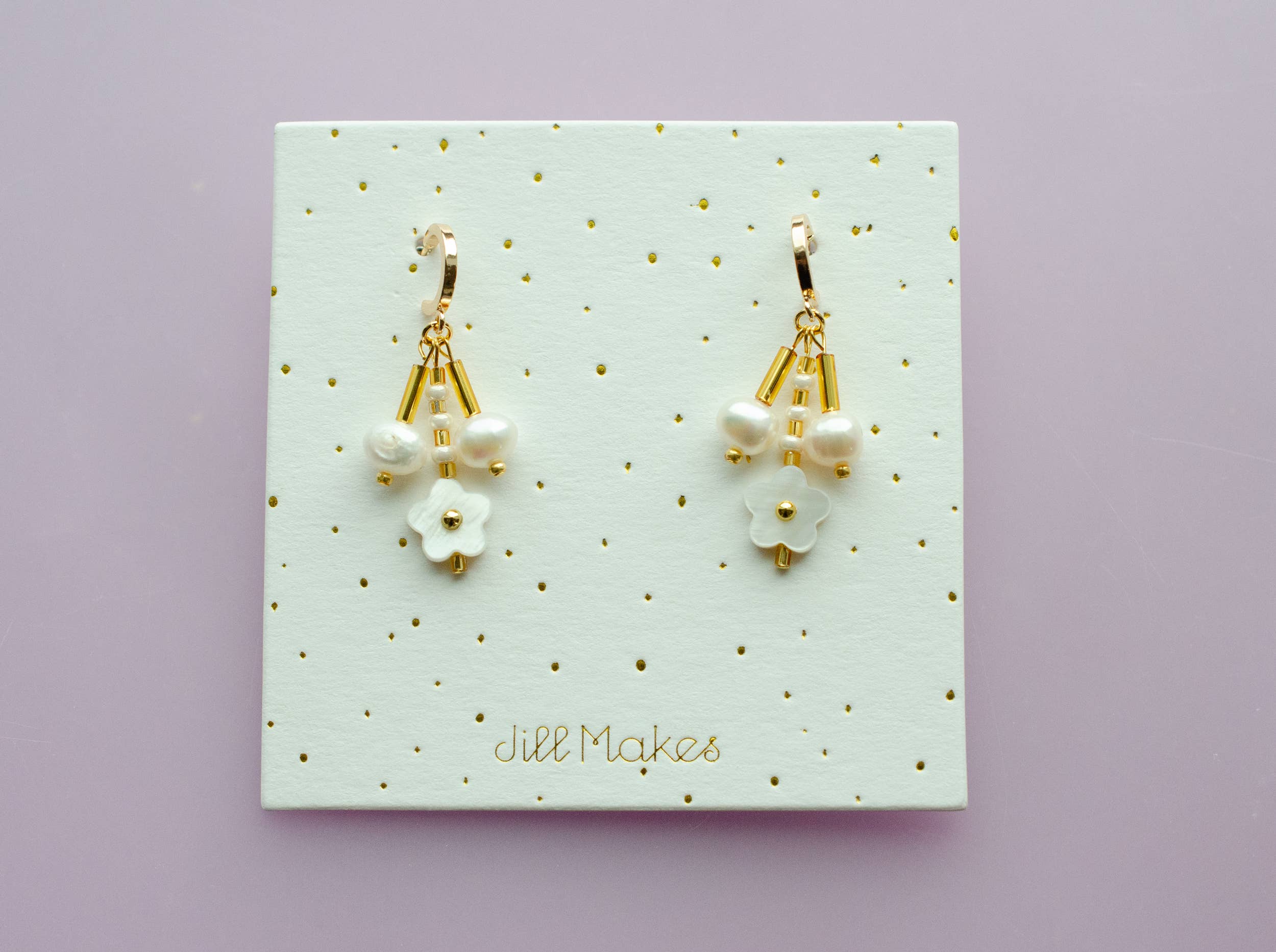 Pearl Flower Dangle Earrings