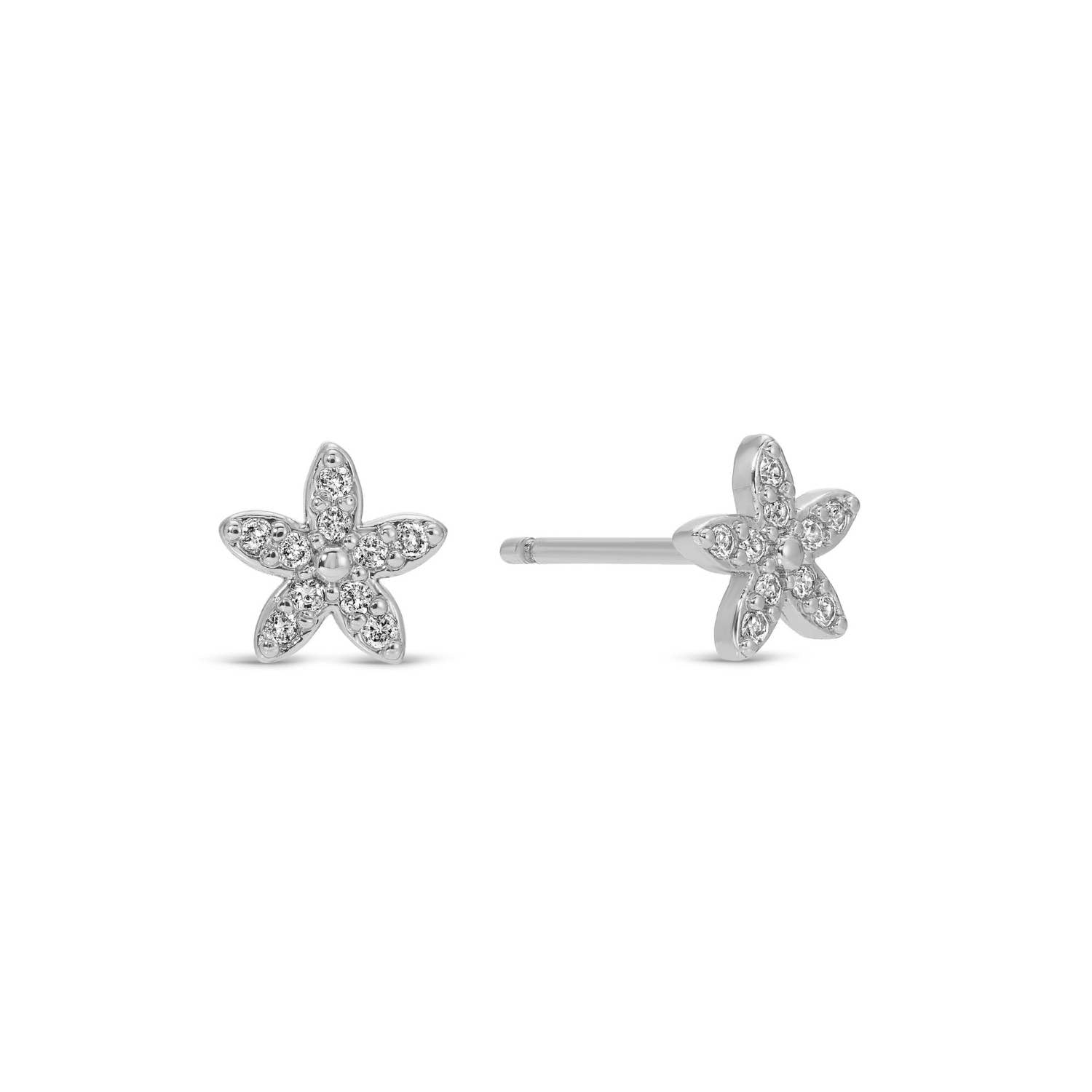 Pave Flower Earrings