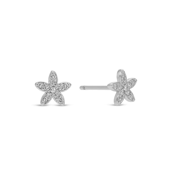 Pave Flower Earrings