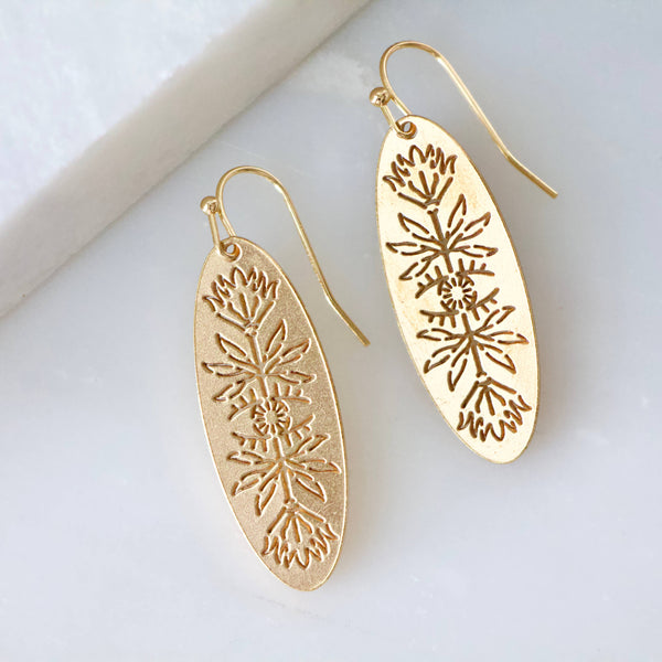 Oval Wild Flower Earrings