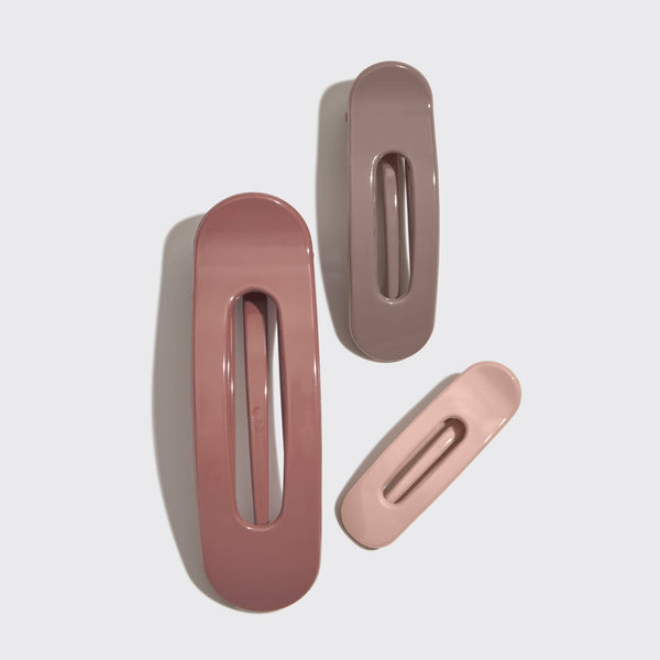 Flat Lay Claw Clip 3pc- Terracotta