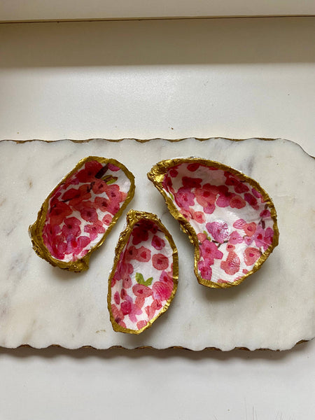 Cherry Blossom Oyster Shell Jewelry Dish|Medium
