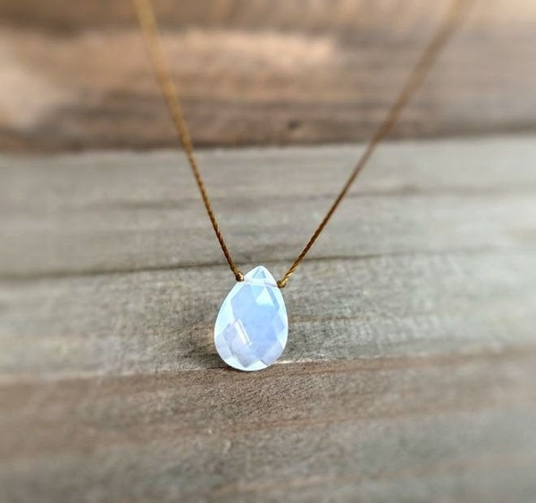 Opalite Teardrop Necklace: 18 inches