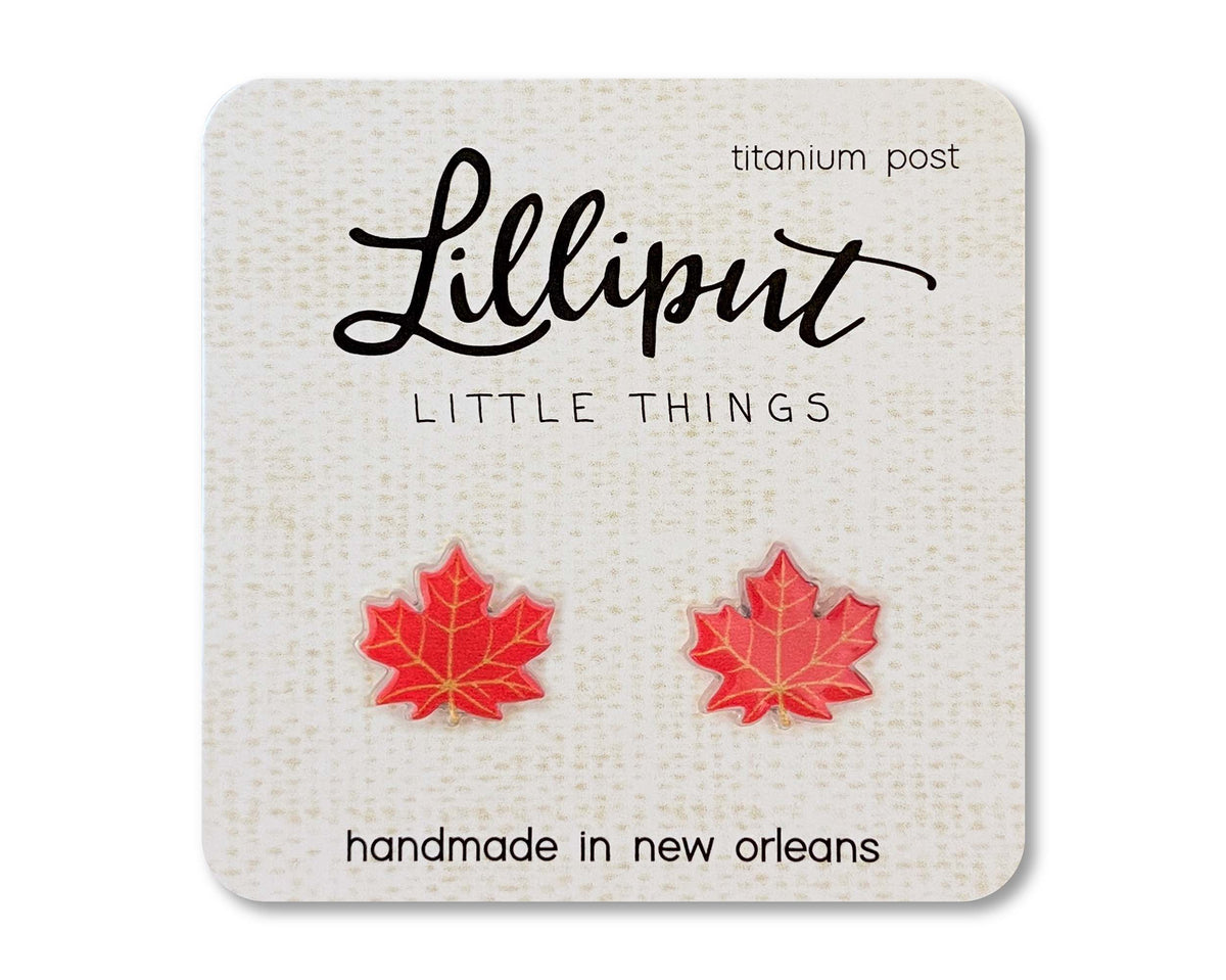 Lilliput Little Things - Maple Leaf Earrings // Fall Earrings