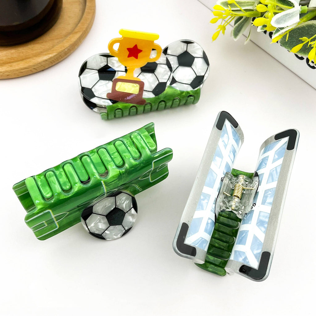 TheDivaSoap - Soccer Ball Claw Clip, Football Match Spectator Hair Clip
