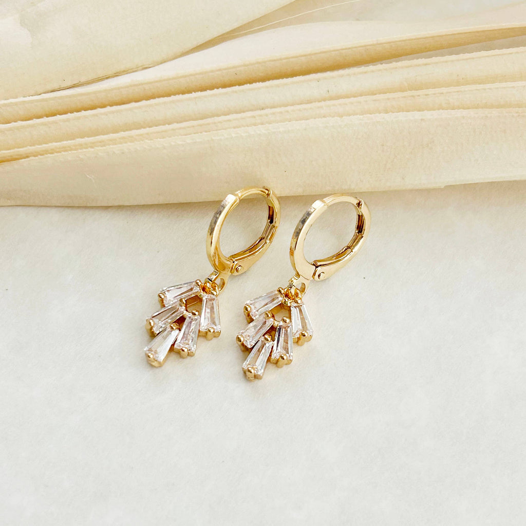 KARA | TOZER - Crystal Drop Huggie Hoops