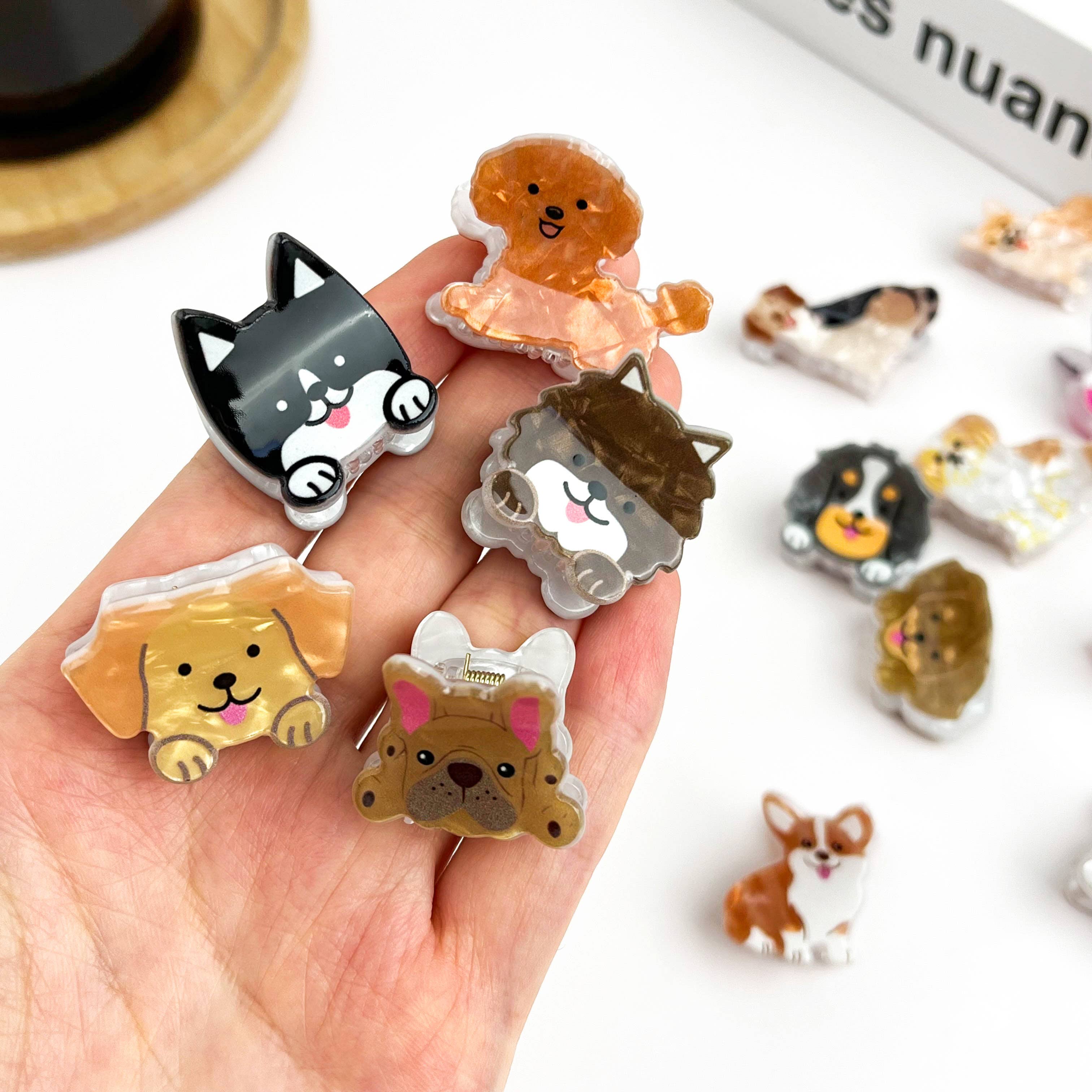 TheDivaSoap - Mini Dog Series Hair Claw Clips, Cute Puppy Animal Hair Clip