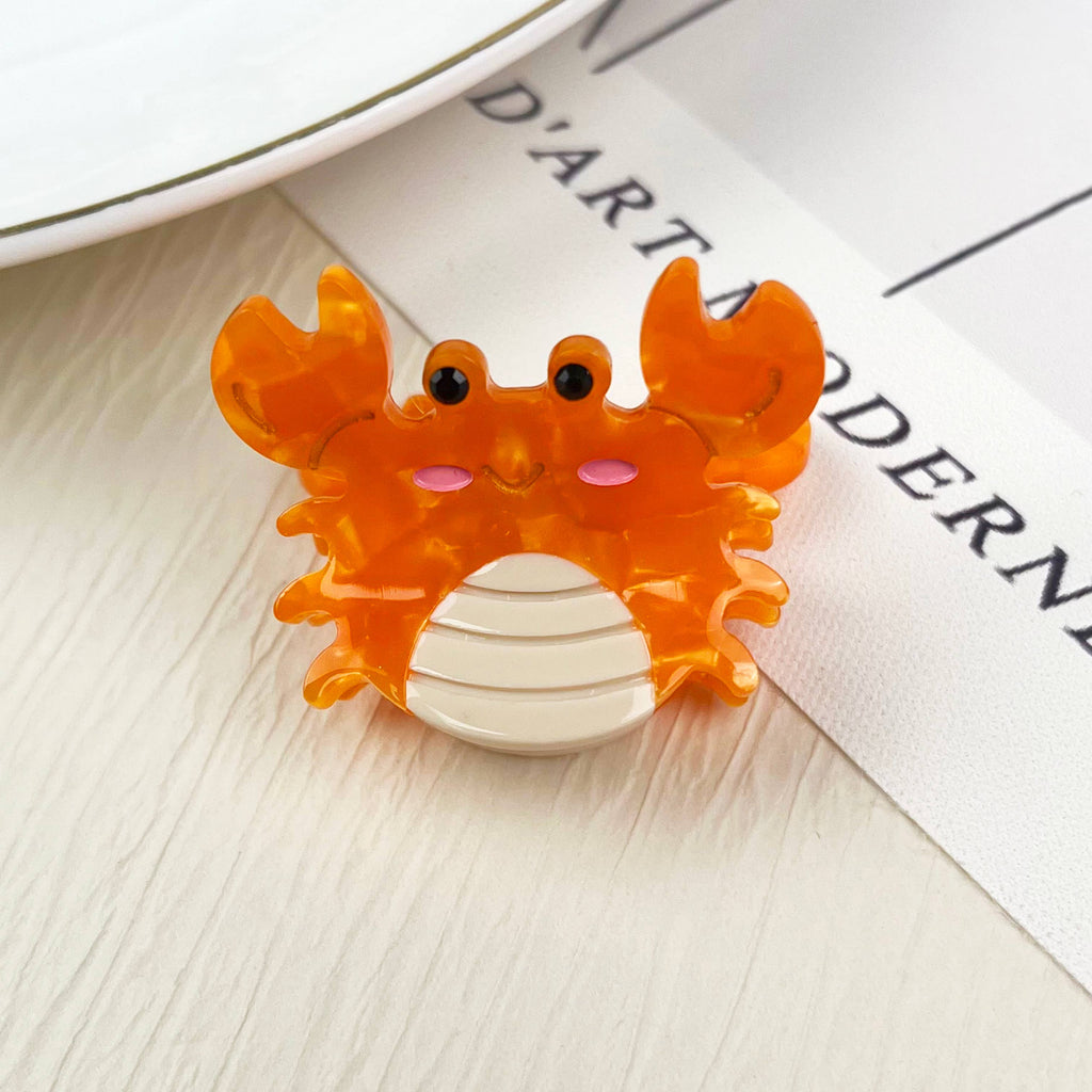 TheDivaSoap - Acetate mini marine life hair clip crab conch claw clip