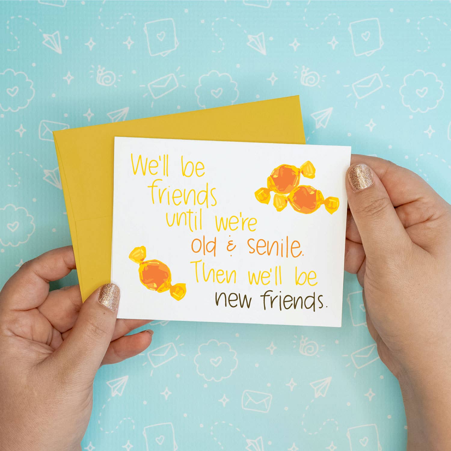 Old and Senile Friendship Greeting Card