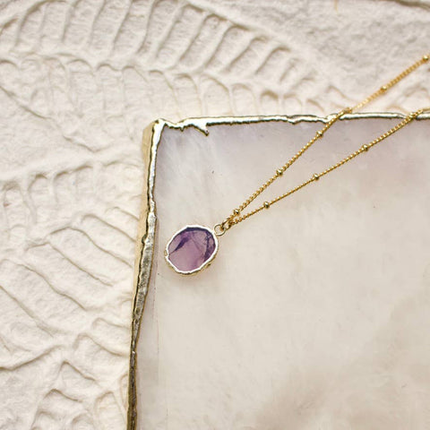 Lola semi charm necklace: Amethyst