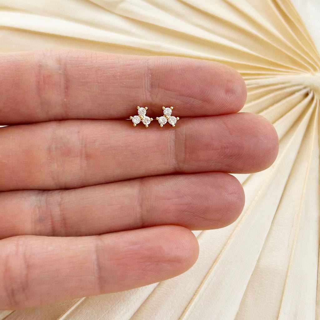 Dainty CZ Trinity Studs