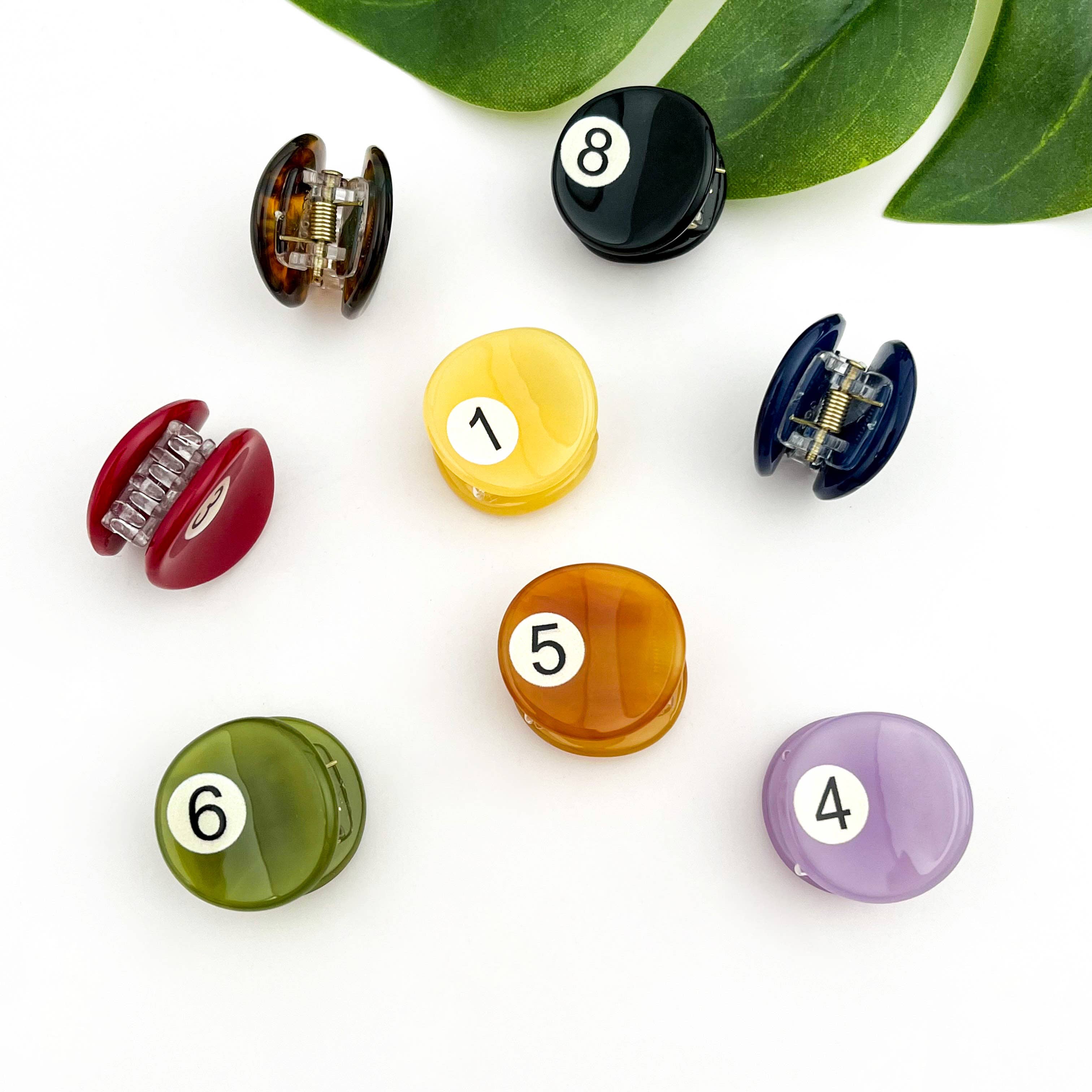 TheDivaSoap - Mini Billiard Ball Acetate Claw Clip, Colorful Hair Clip
