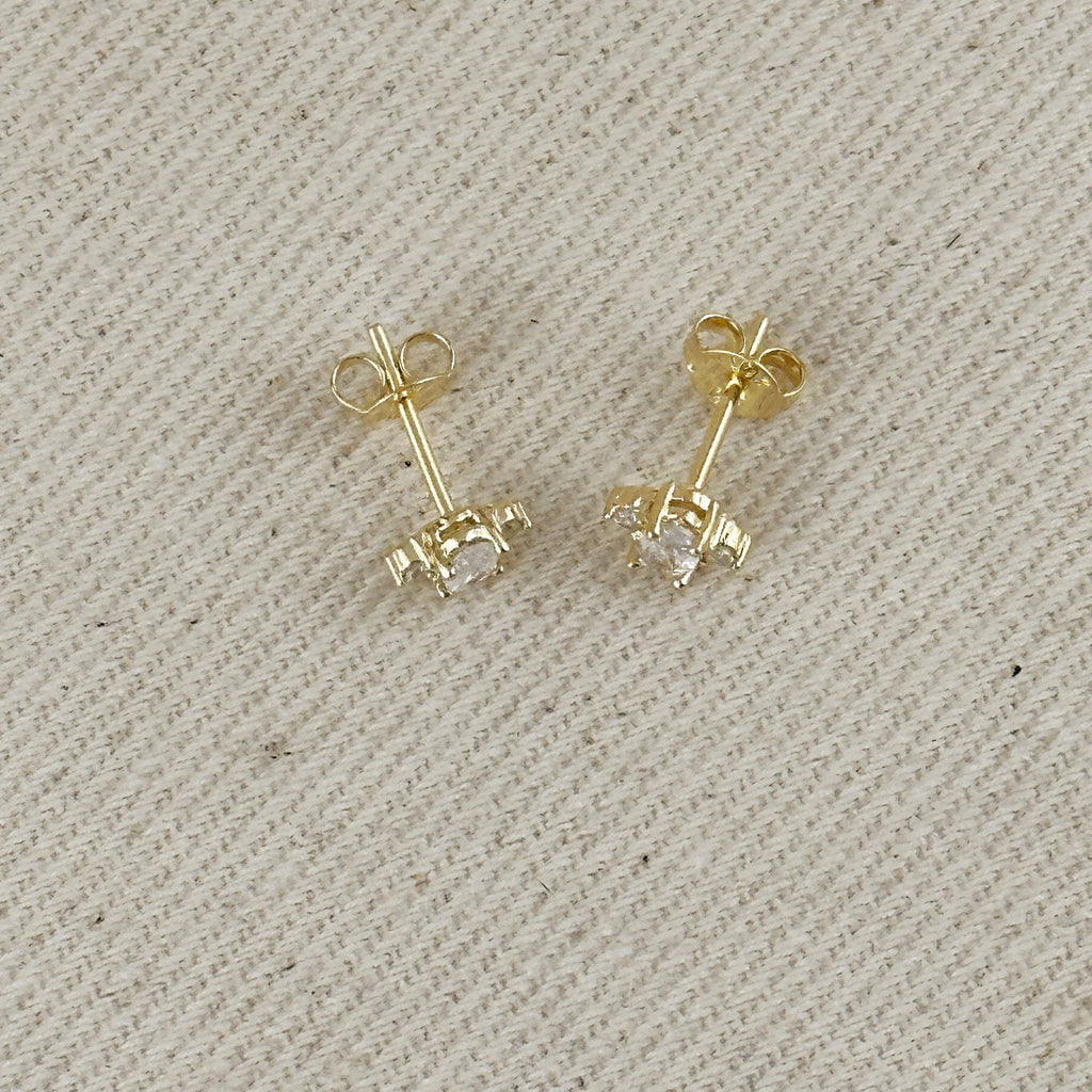 Mini Oval CZ Stud Earrings