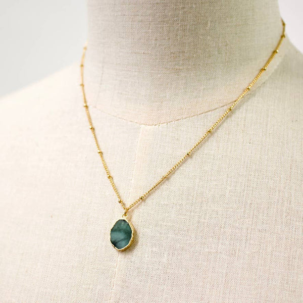 charm necklace: Labradorite