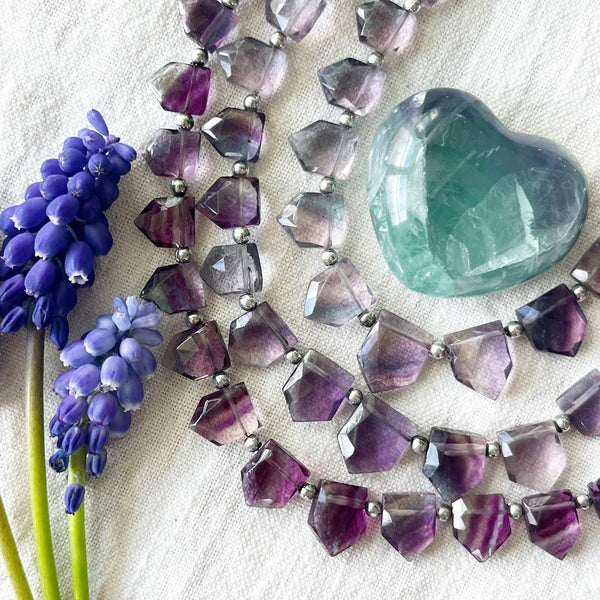 Fluorite Shield Cord Necklace