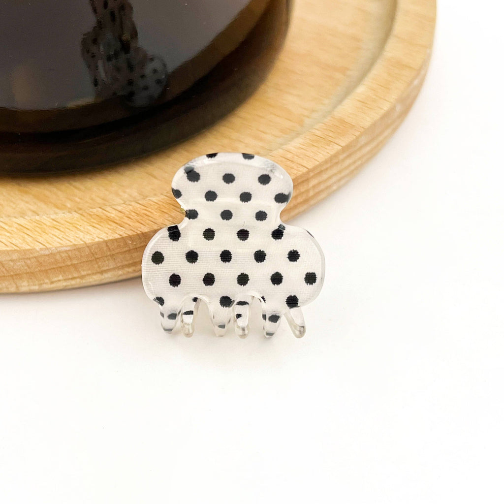 TheDivaSoap - Classic Mini Polka Dot Hair Claw Clip, Cute Small Hair Clip