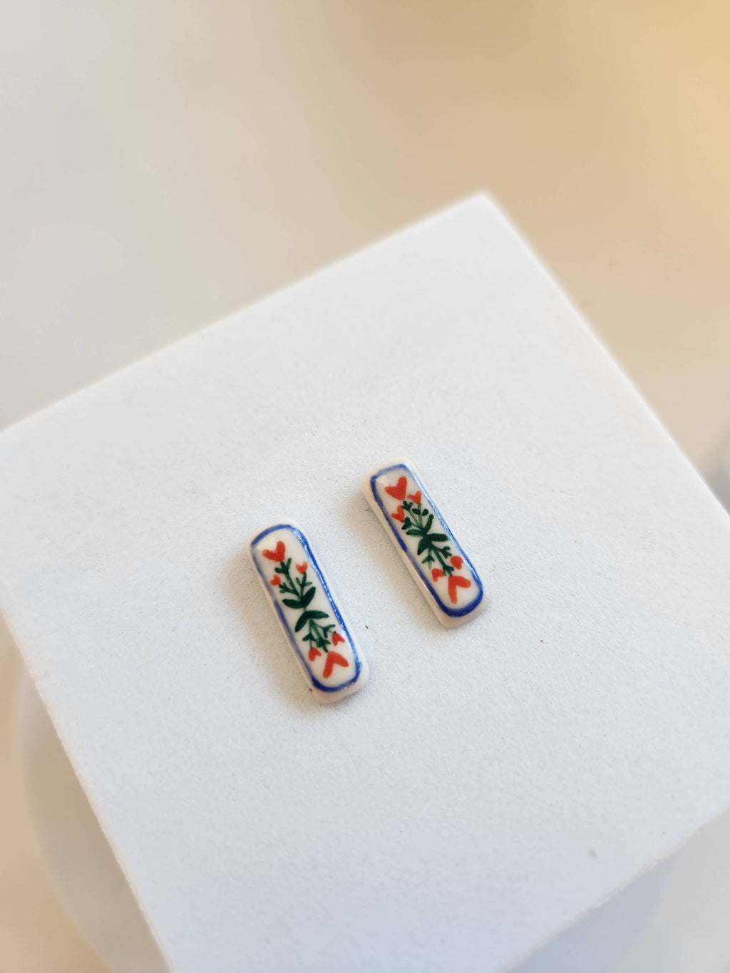 Bar Stud Earrings | Floral