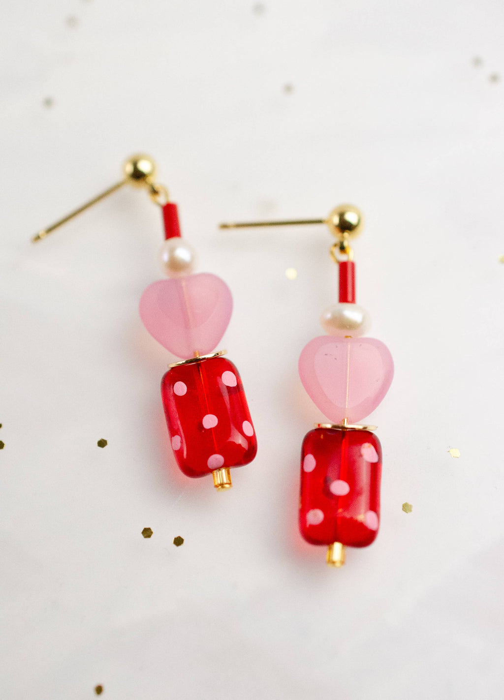 Valentina Polkadot Heart Earrings