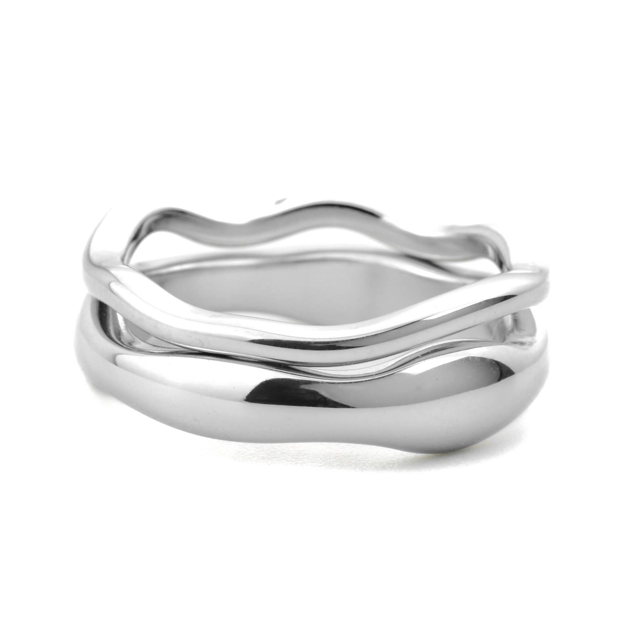 Blueyejewelry - Stackable Gold Wave Ring Set - Tarnish-free Stainless Steel