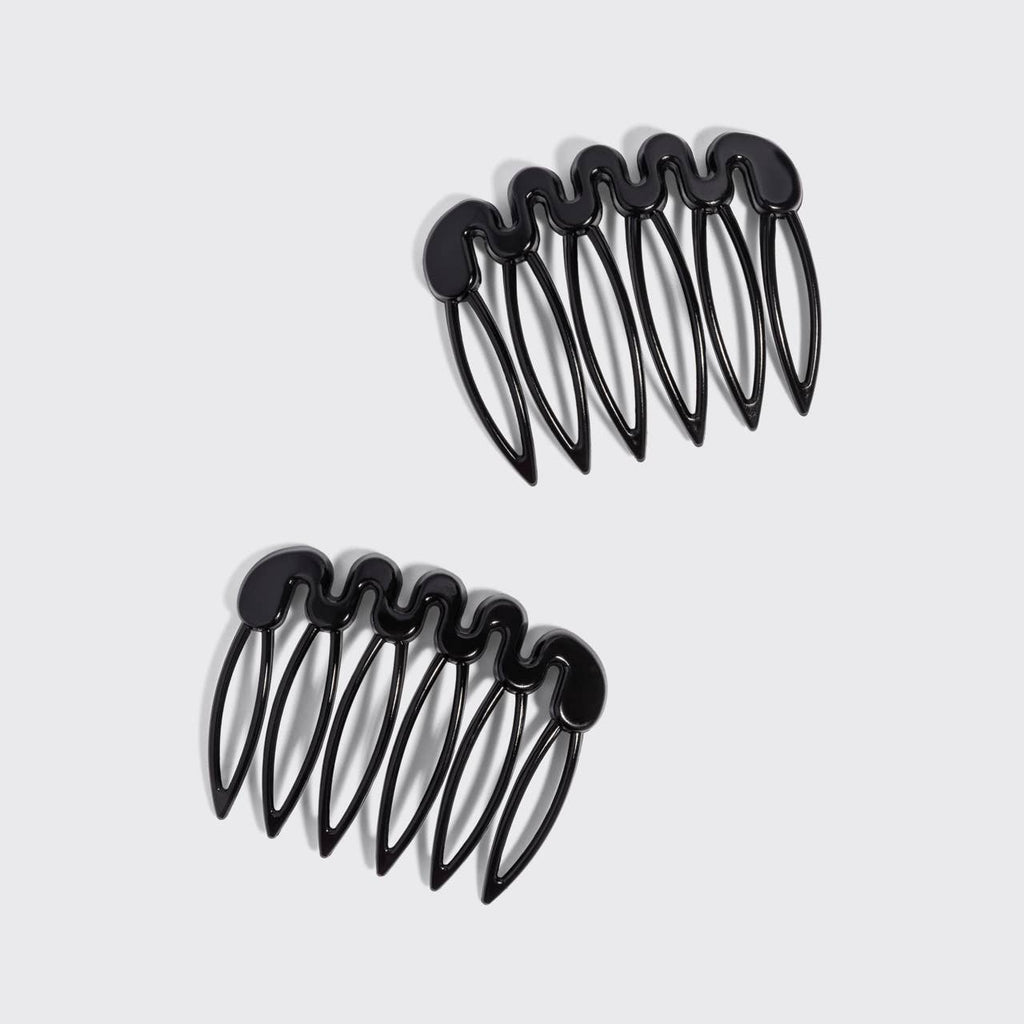 KITSCH - Recycled Plastic French Hair Combs 2pc Set - Black