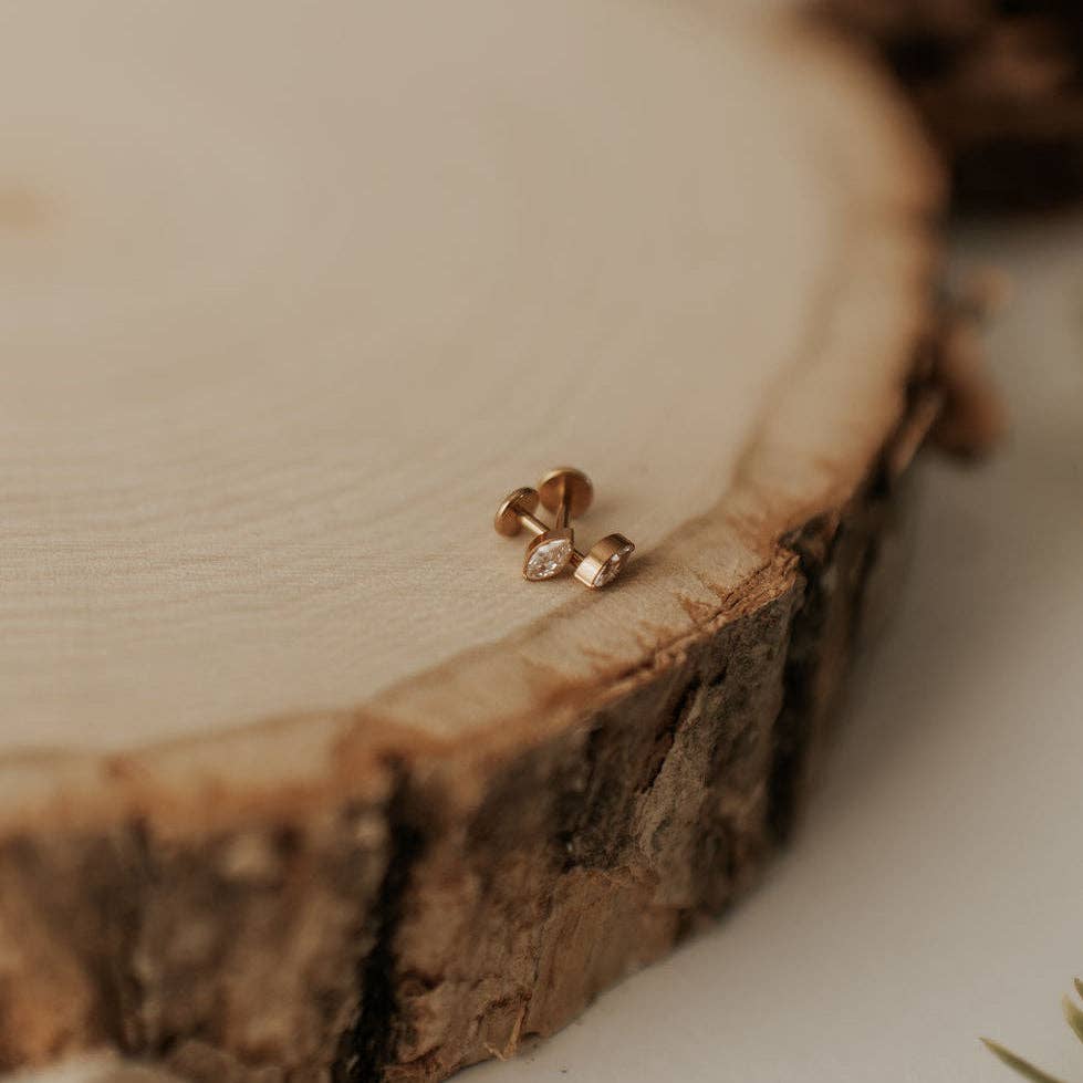 Marquise Diamond Flat Back Studs