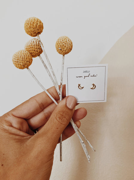 Moon - Gold Earrings