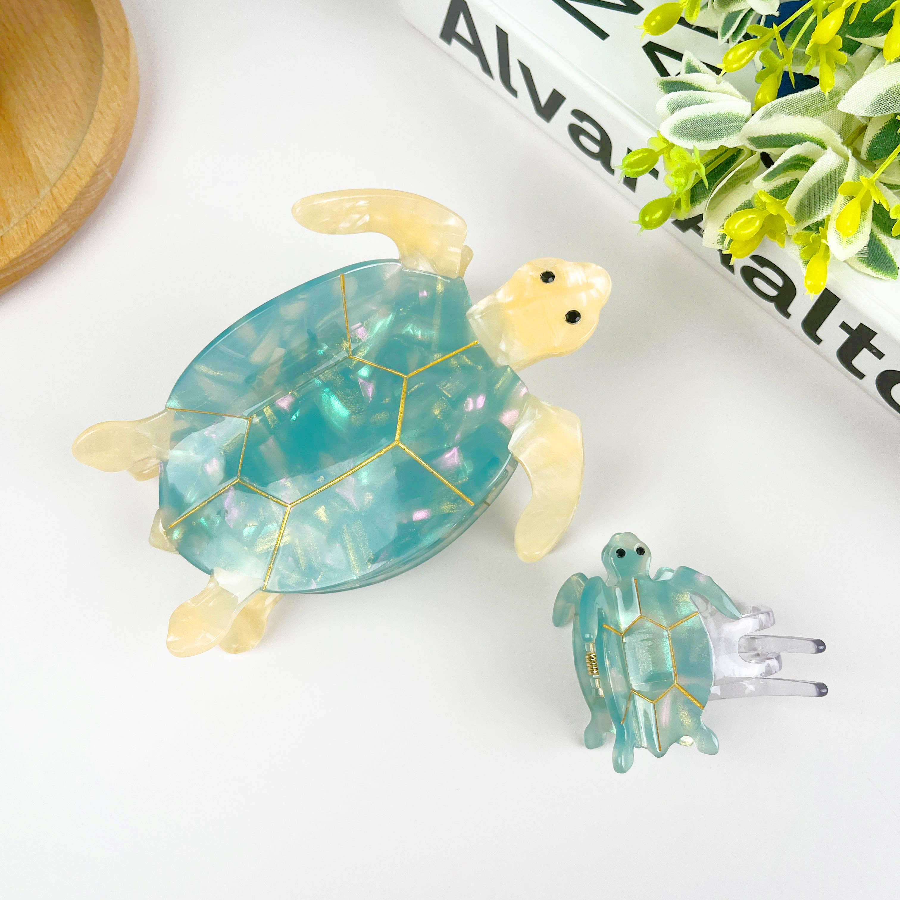 Blue Turtle Hair Clip
