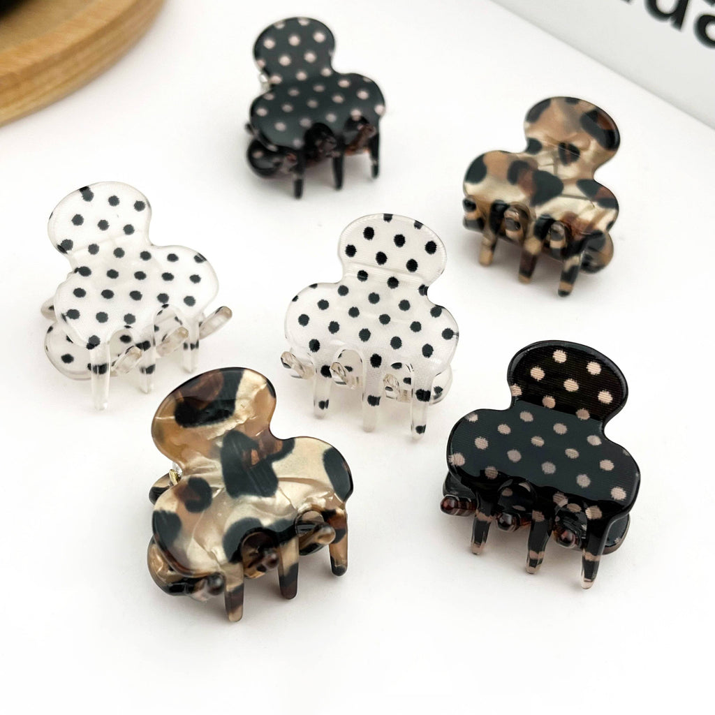 TheDivaSoap - Classic Mini Polka Dot Hair Claw Clip, Cute Small Hair Clip