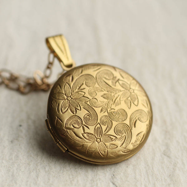 Victorian Engraved Flower Locket