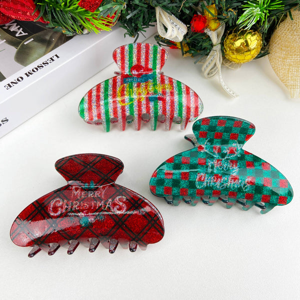 TheDivaSoap - 3.38" Funny Christmas Hair Clip Santa Claus Elk: D