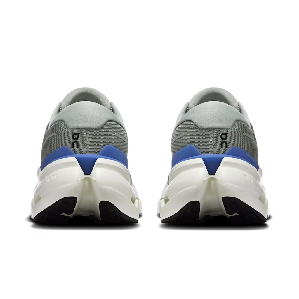 Pair of gray and blue sneakers on a transparent background