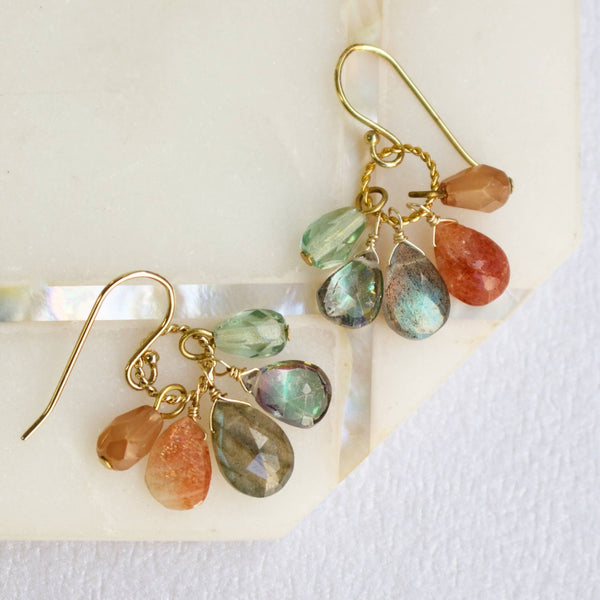 a.v. max - Semi Precious Cluster Earrings: Tundru