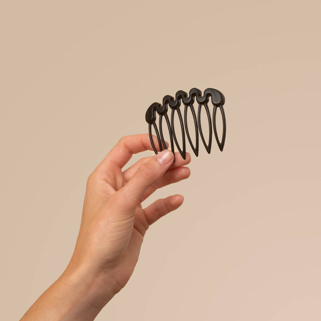 KITSCH - Recycled Plastic French Hair Combs 2pc Set - Black