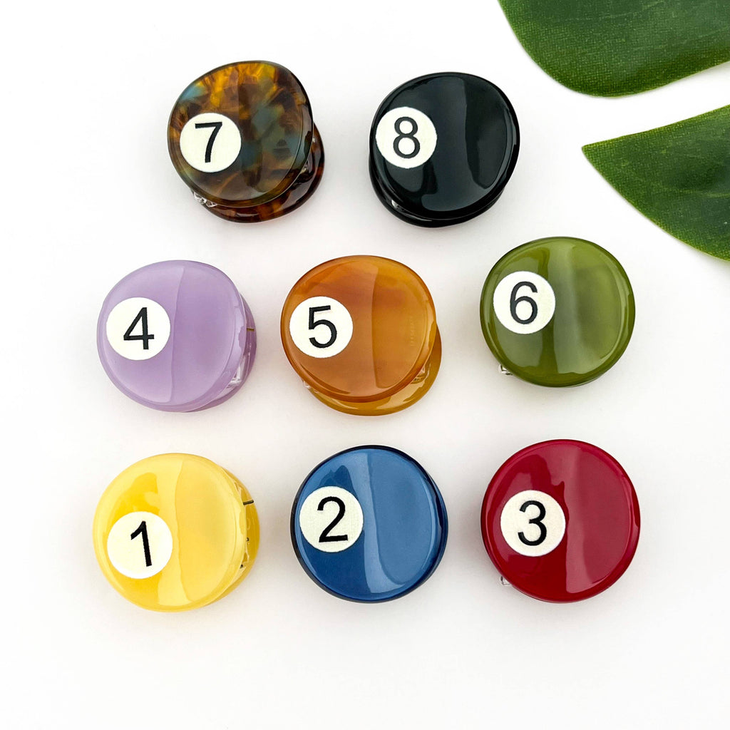 TheDivaSoap - Mini Billiard Ball Acetate Claw Clip, Colorful Hair Clip