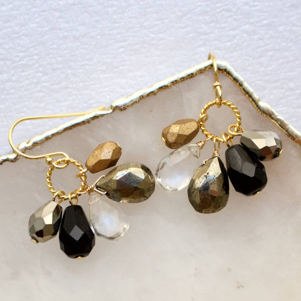 a.v. max - Semi Precious Cluster Earrings: Tundru