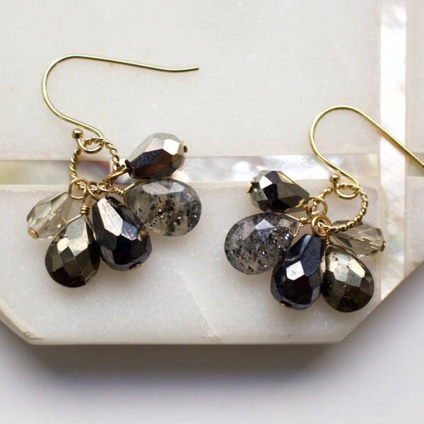 a.v. max - Semi Precious Cluster Earrings: Tundru