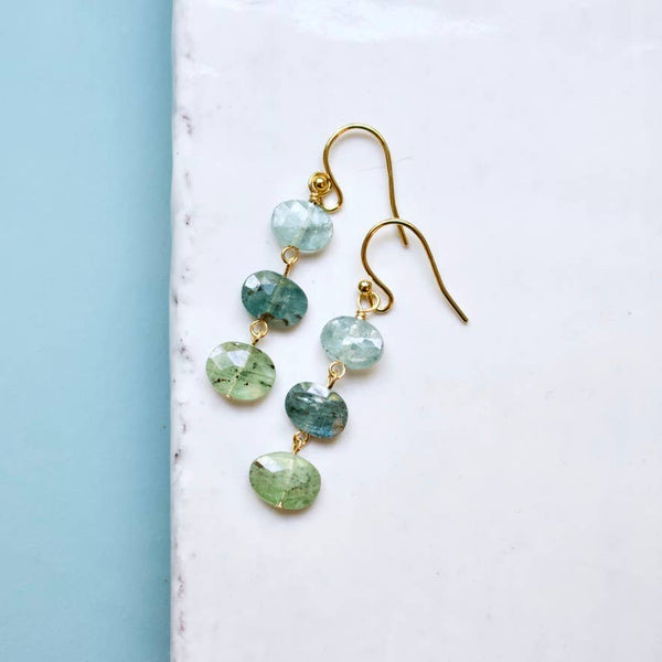 Mini Semi Stack Earrings: Emerald