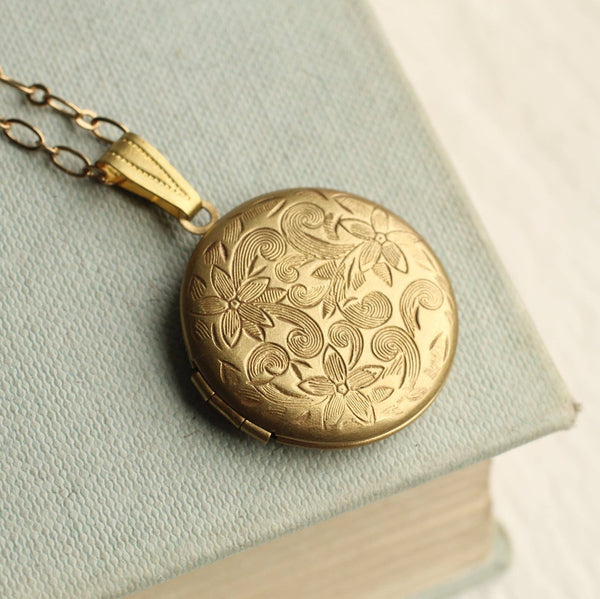 Victorian Engraved Flower Locket