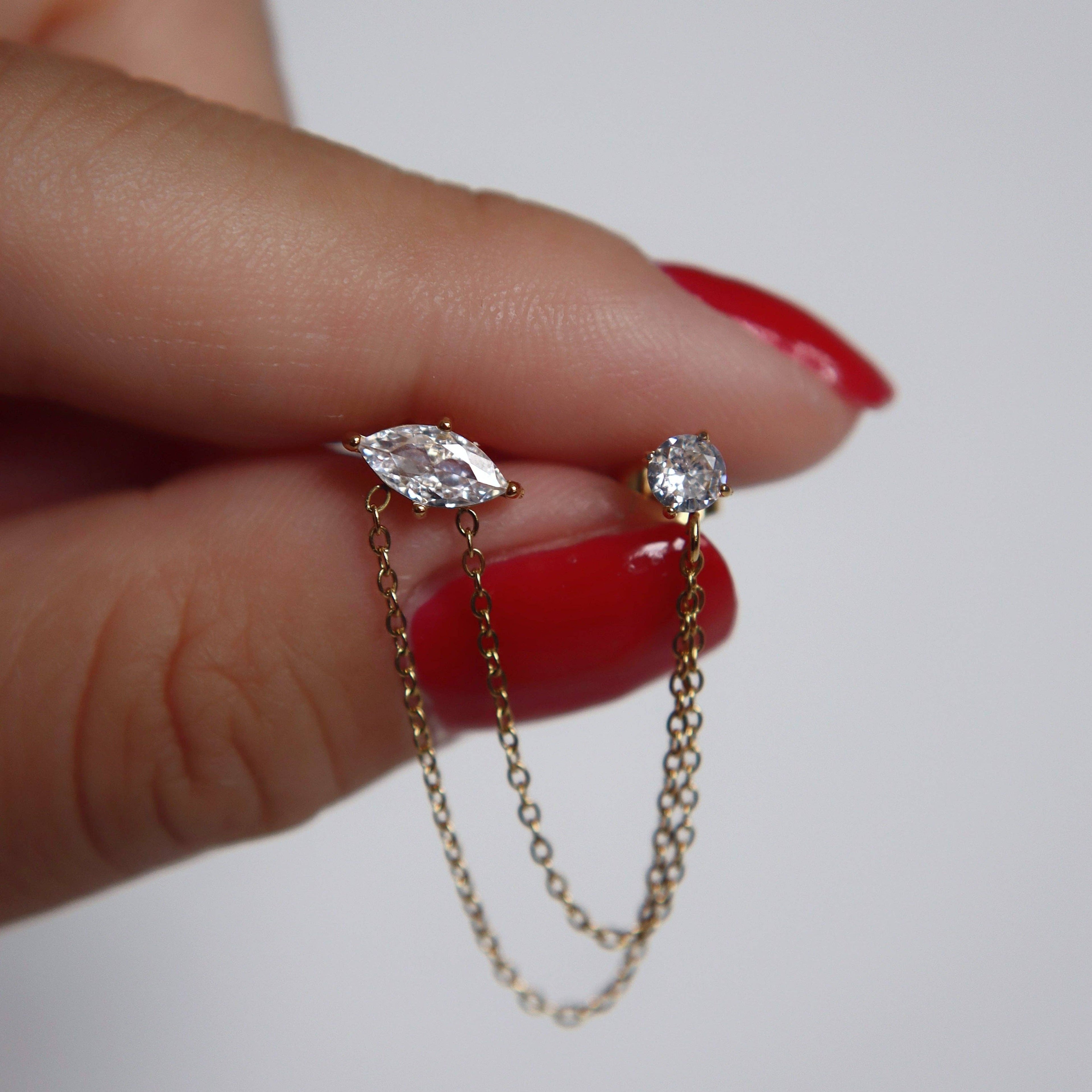 Ryann Double Chain Studs