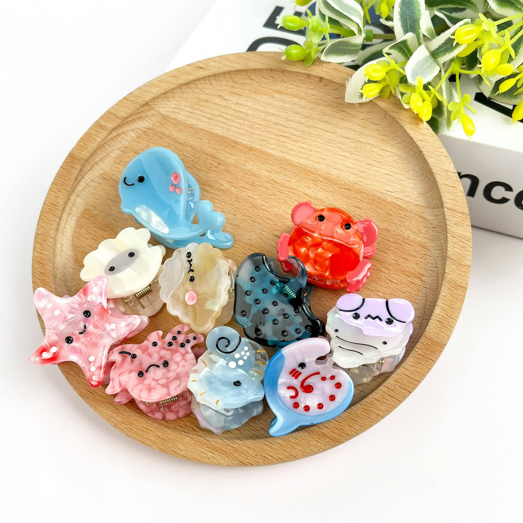 TheDivaSoap - Cute Mini Hair Claw Clip, Marine Animal Hair Clip
