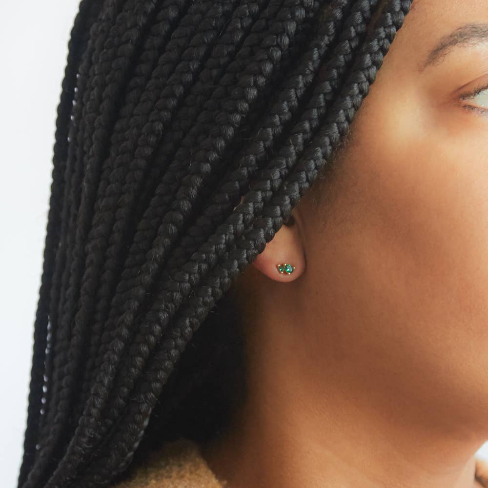 Green Double Teardrop Earrings